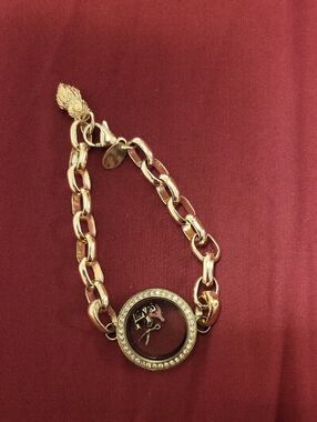 Origami Owl Silver-Tone Crystal Circle Charm Bracelet